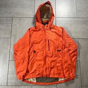 The North Face Mens Orange Hooded Windbreaker Technical Shell Jacket XL